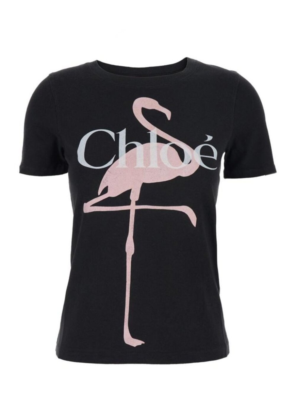 Chloé Crewneck T-Shirt With Logo Tag Size S Women